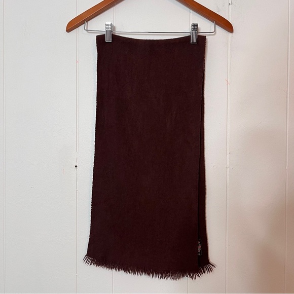 Cashmere Rectangular Brown Fringe Scarf 12" x 48" - Picture 1 of 4